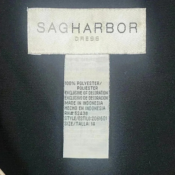 Sag Harbor Vintage Black/Cream Floral Embroidered Blazer Size 14 - Picture 4 of 8